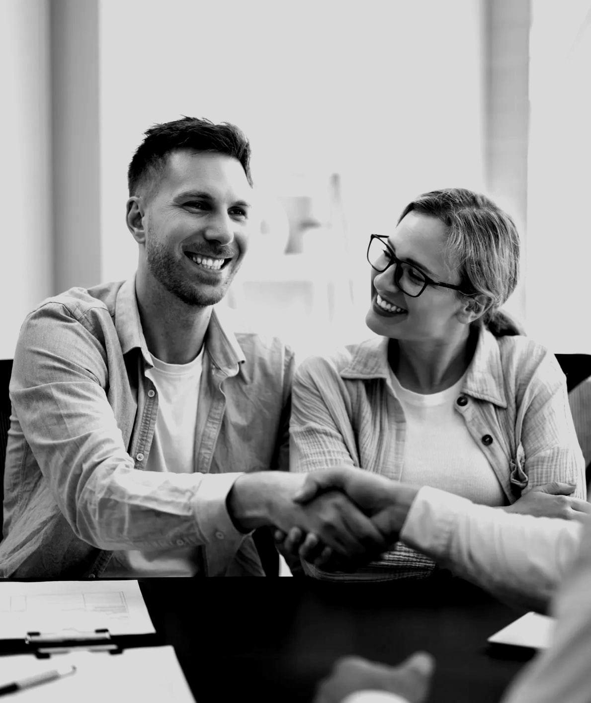 Elegant professional handshake consultation luxury